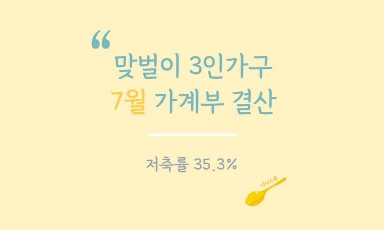 맞벌이 3인가구 생활비에 대해 설명하는 글의 특성이미지