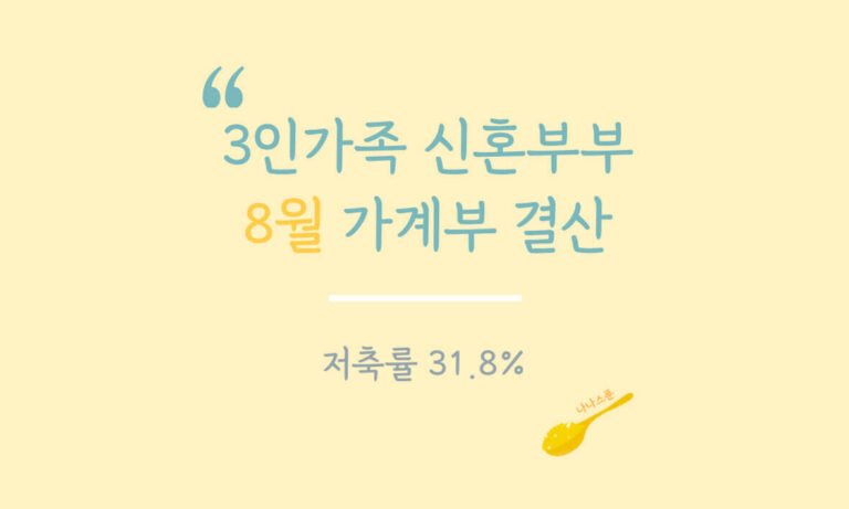 8월 신혼부부 가계부 결산하는 글의 특성이미지